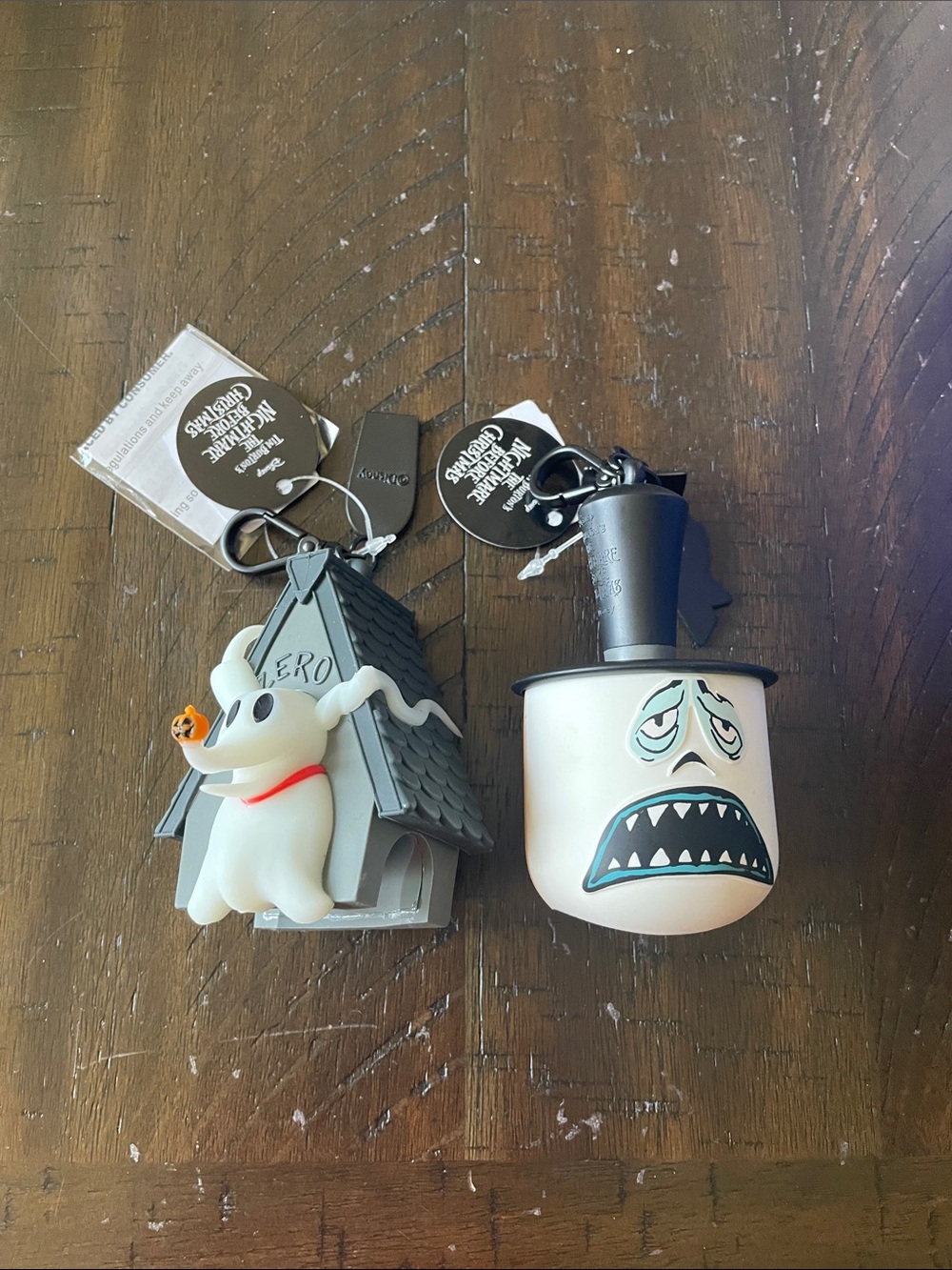 Nightmare Before Christmas - Zero Ghost and Mayor hand sanitizer keychains